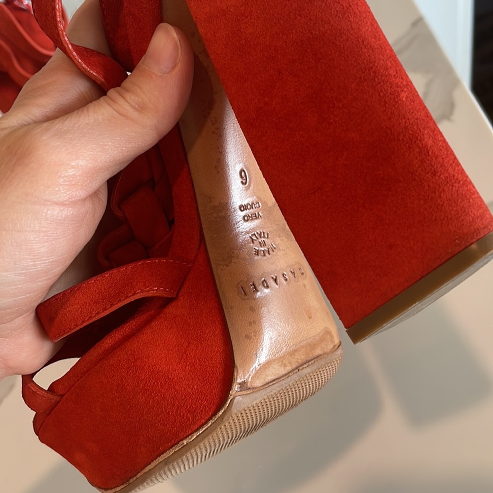 Casadei orange sueded Platform sandals size 6 - Picture 15 of 17